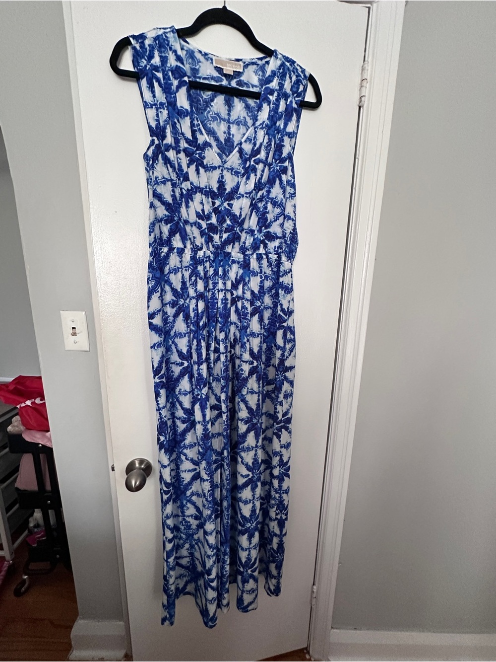 Michael Kors Blue and White Floral Print Dress